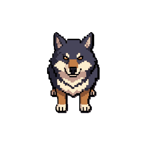 monstro lobo , para um rpg de anime , pixel art 