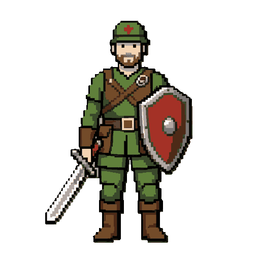 a soldier with a shield and a sword