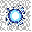 Provide a 32-bit pixel of a spherical energy ball with a glowing white core, floating particles, and energy trails. Use crisp pixels, strong contrast, and a clean silhouette on a transparent background. No text or props