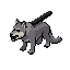 the beast of the gevaudan a kind of big wolf very scary, huge head, long tail and a black ray on her back