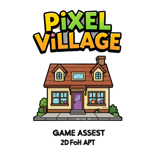 cria uma imagem para minha coleção com o nome de PIXEL VILLAGE com esta imagem e folha de