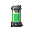 obje 1: biyolojik sıvı tankı (green liquid tank)    önerilen boyut: 32x64 (uzunlamasına form için ideal)  prompt: a 2d pixel art sprite of a tall sci-fi cylindrical glass containment tank filled with glowing green liquid, dark grey metal base and top caps with red warning lights, futuristic laborato