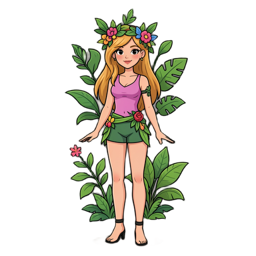 crie uma nova personagem linda e  apelativa com tema de plantas