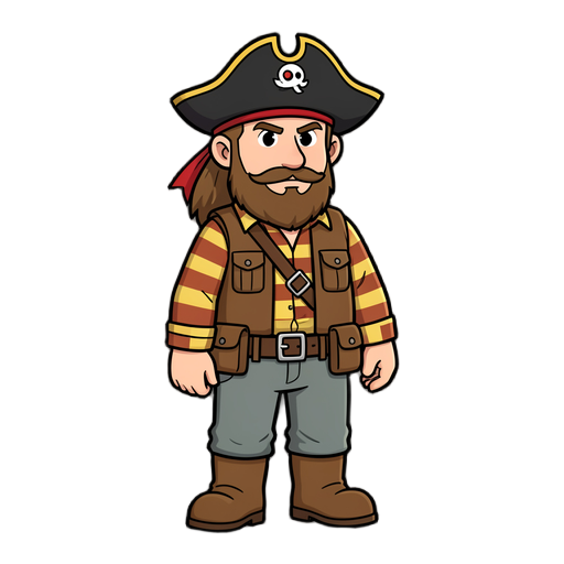 lumberjack with a pirate hat