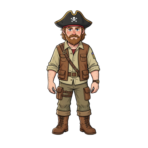 lumberjack with a pirate hat