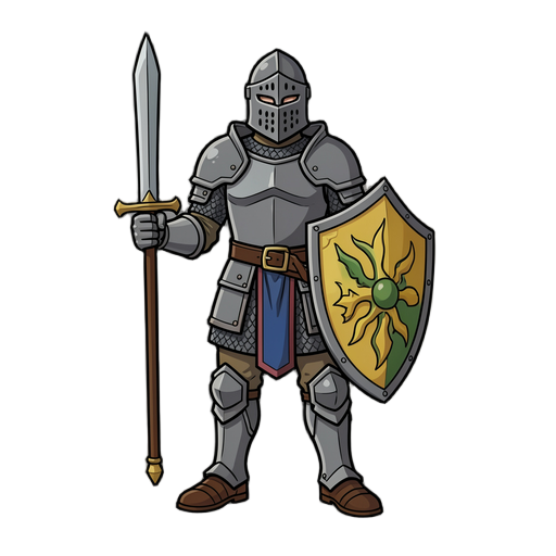 of a um Knight, estilo tibia, meu jogo e totalmetne baseado nesse estivlo, medieval e tem o tibia como inspiração de arte