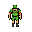 cyclist soldier, top-down view, pixel art, 32-bit