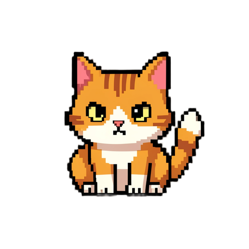 peque o gato en pixel art