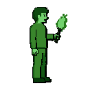 fix the holding of the torch and make him hold it forward