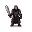 um personagem para um jogo inpirado em vampires survivals que tem uma espada e parece um guerreiro