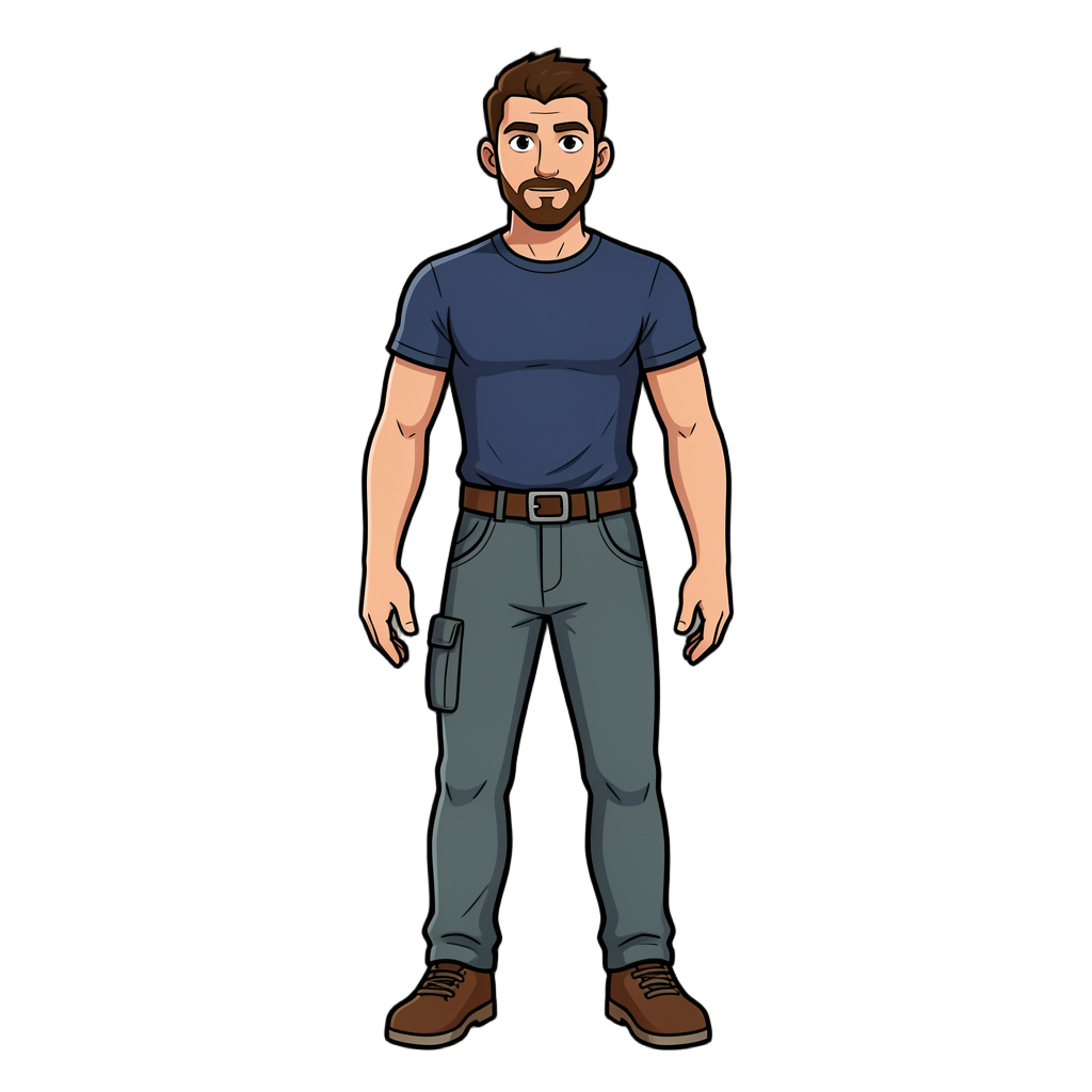 # Adão — ficha de personagem v1

Data: 2026-09-21. Ferramenta: ImageGen integrado. Referência: `adao-tres-eras-massinha-v3.png`. Resultado: `adao-ficha-personagem-v1.png`.

Estudo visual para revisão
