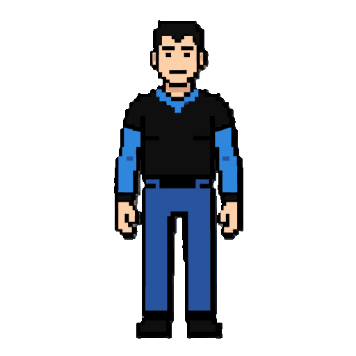 male humen black and blue cloths 