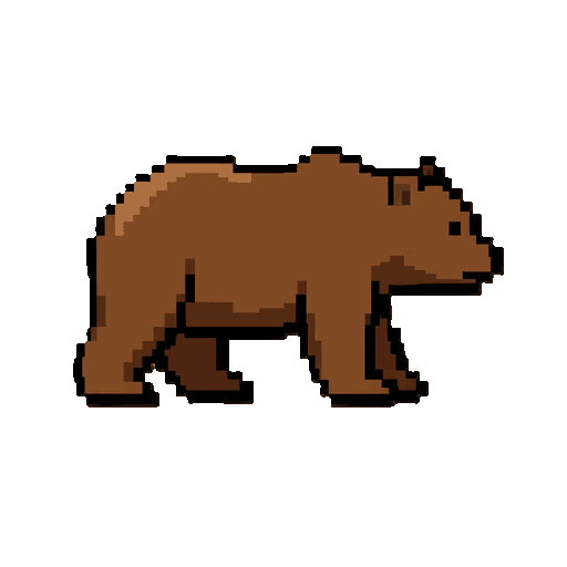 create a brown bear sprite in the kingdom style.