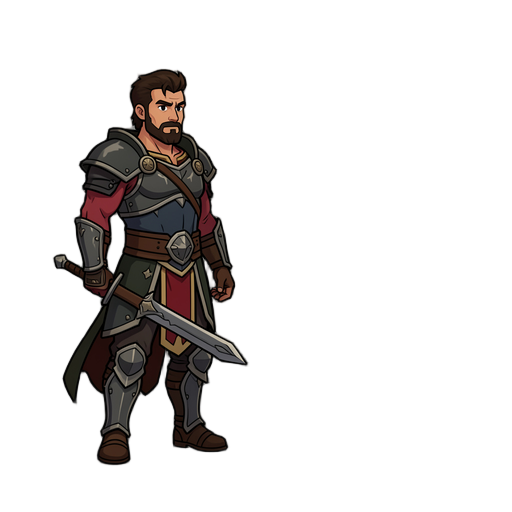Personagem principal: guerreiro dark fantasy, posicionado no lado esquerdo da arena