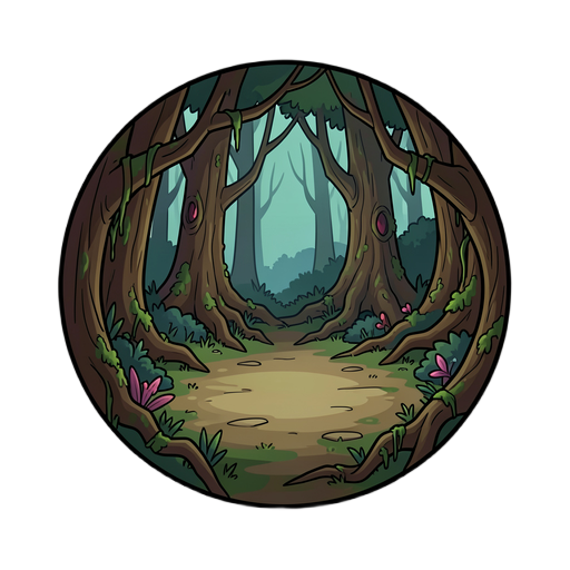 Fundo da arena: Floresta das Almas Perdidas, com estética Dark Fantasy