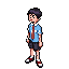 a teenager boy in school uniform, chibi, anime