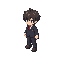 a teenager boy in school uniform, chibi, anime