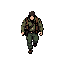 a hacktivist, no mask, walking