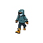 a hacktivist, no mask, walking