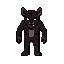 gere um lobisomem no estilo pixel art mais voltado pro terror e sombrio top down