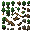 Coleção modular de árvores, rochas, arbustos, pontes, cercas, portas, escadas, tochas, baús, móveis e outros objetos modulares para um MMORPG 2D medieval de fantasia sombria. Perspectiva 3/4 top-down elevada, 32×32 px, proporções e acabamento consistentes com os personagens de referência. Linguagem visual inspirada em MMORPGs clássicos como Tibia e Mirage Realms, sem copiar personagens ou recursos existentes. Pixel art refinada e profissional, adulta, séria e detalhada, com pixels nítidos, clusters bem organizados, volumes definidos, iluminação consistente, sombras em blocos e paleta rica porém controlada. Evitar visual infantil, chibi, anime, cartoon ou excessivamente simplificado. Assets transparentes quando apropriado, sem texto, UI, personagens, cenários completos ou efeitos externos. Game-ready para Godot, compatível com nearest-neighbor.