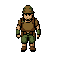 an enlarged retro 8-bit pixel art, with a very low-resolution aesthetic of effectively 48x48 pixel grid, but rendered in a high-quality large-scale image with sharp, chunky, visible square pixels. the pixel blocks are highly visible and oversized, with absolutely no anti-aliasing (crisp, blocky edge