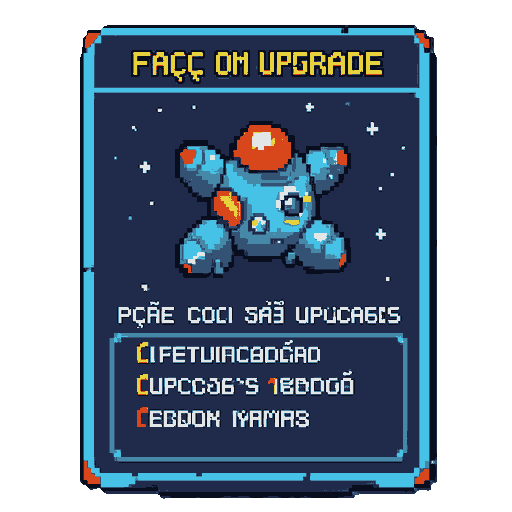 faça um card de upgrade para meu jogo de navinha o card deve ser algo que pareça ser do espaço e ele será reutilizado para colocar informações sobre todos os upgrades do jogo faça o card com proporções de 200 x 280