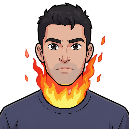 fire emerging from the neck