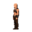 create a modular 2d pixel art rpg character base inspired by the universal lpc (liberated pixel cup) character style.  character base:  - young adult male fantasy rpg character. - bald head, completely without hair. - natural human body proportions matching classic lpc sprites. - neutral facial expr