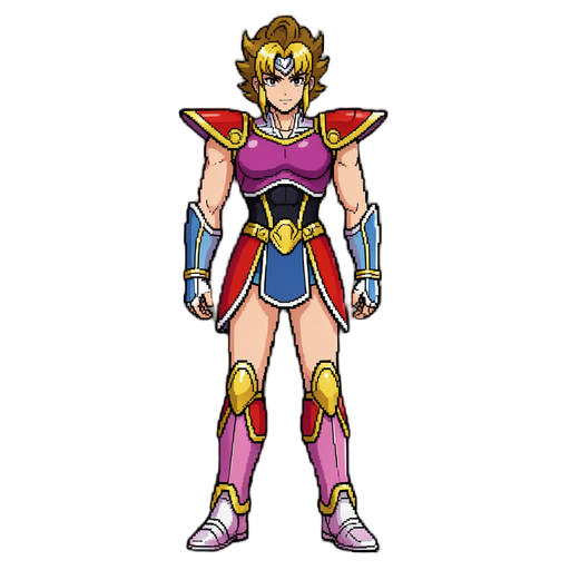 of a Saint Seiya Character Maxicum Carnage SNES style
