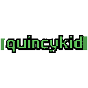  "quincykid" written in pixel game font