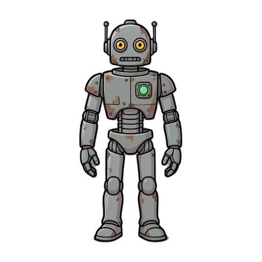 Cartoon old robot