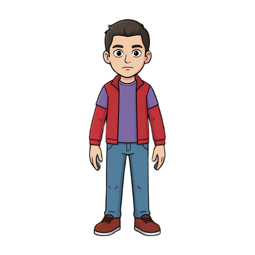 a limited color palette. The character should be clearly readable at 128x128 pixels. Full character visible, centered, facing forward, neutral standing pose, plain transparent background. No blur, no anti-aliasing, no photorealism, no 3D rendering.