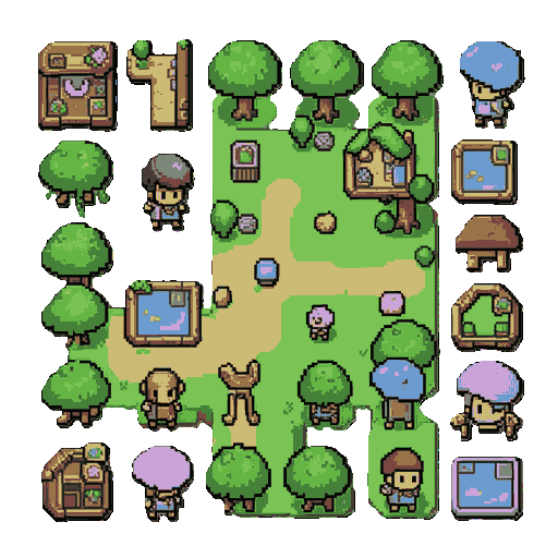 make me some yume nikki fan game assets and tiles and stuff for rpgmaker  more map wise