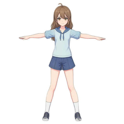 anime girl model is pose