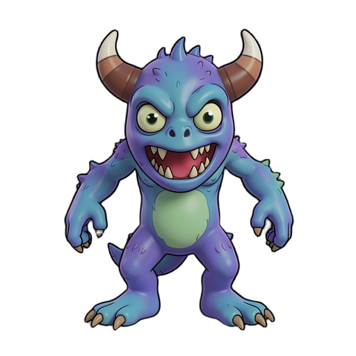 Cria um monstro 3d com ângulo de 90 pixel