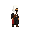 create a professional 2d pixel art sprite sheet of an original argentine gaucho assassin.  character design: - adult male character. - strict side view, facing right. - white assassin-style hood with a pointed front peak. - the hood casts a shadow over th