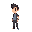 pixel side view normal guy with noface