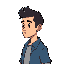 pixel side view adult normal guy with noface