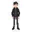 man with black jacket