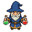 preciso de uma imagem de idle de um mago segurando poções 