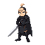 male warrior in black armor wielding a greatsword