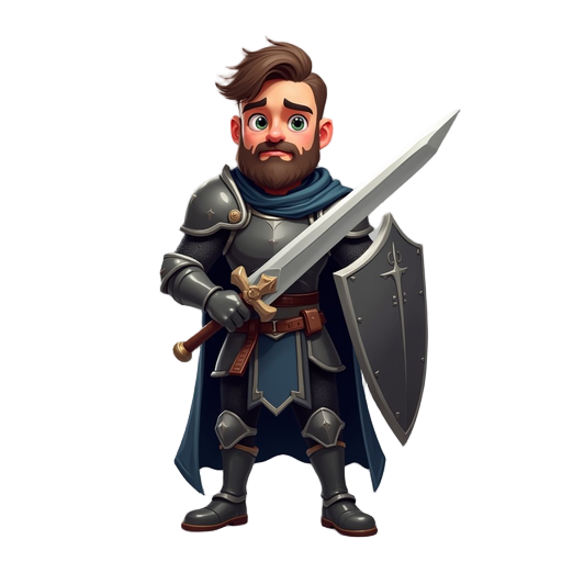male warrior in black armor wielding a greatsword