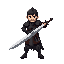 male warrior in black armor wielding a greatsword