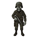 simple german zombie soldier and make the zombie like a dead ahead zombie