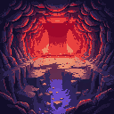 final boss arena with crumbling floor into abyss