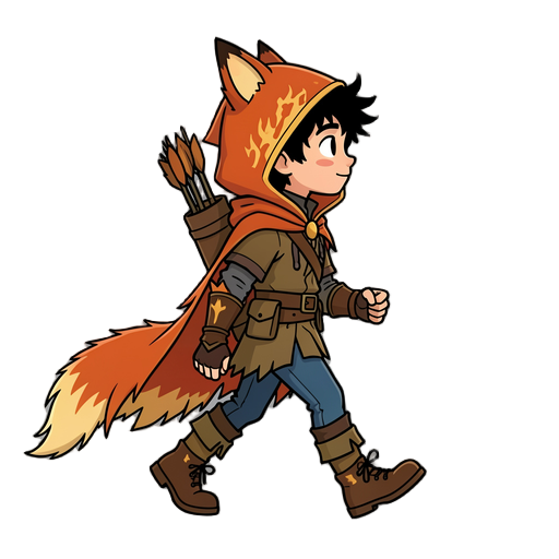 stylized cartoon adventure boy walking to the right in a 2d side-scrolling platformer game. full side view profile facing right. characters is mid-walk cycle with natural stepping poses and slight motion feeling. clean silhouette, production-ready game ar