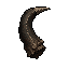 dark fantasy roguelite, single object centered, crooked goblin claw with dark keratin texture, chipped tip and dirty dried blood near the base, crude organic trophy, asymmetrical hooked silhouette, scavenger creature aesthetic, tactile gritty surface, com