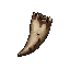 dark fantasy roguelite, single object centered, dirty cracked rat tooth with slightly yellowed bone texture and tiny dried blood stains near the root, crude organic trophy, asymmetrical silhouette, survival scavenger aesthetic, tactile worn material, comm