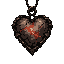 stone-like petrified heart amulet, ancient cracks, faint inner pulse, dark fantasy soulslike icon, centered, weighty presence.